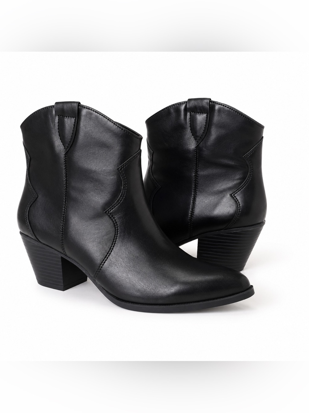 GAP Black Western Ankle Boots Size 10 | Block Heel Booties | EUC